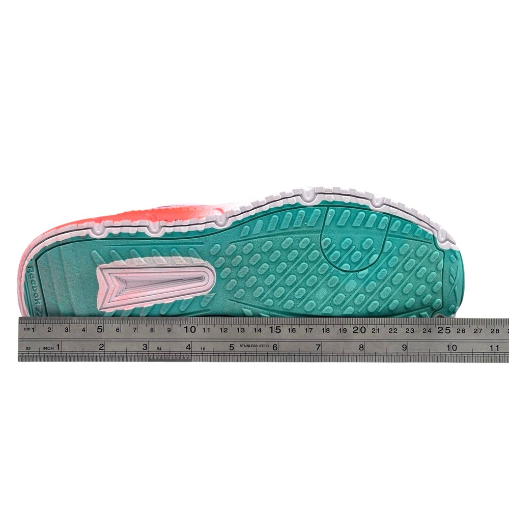 Reebok Youth Big Girls Rush Sneakers Size 7 Cherry Blossom Orange Aqua Lace Up - Picture 11 of 12